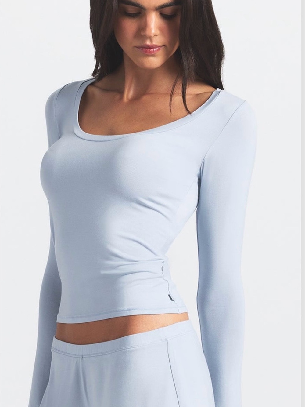 NWT- SKIMS- Scoop Neck Sleep SHIRT ONLY - Zen Blue - Medium